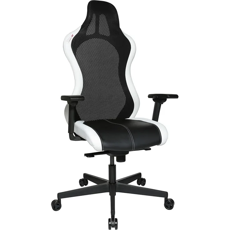 Gamer-Drehstuhl Star Plus / Sitness RS Sport Plus, Kunstleder, Netzstoff, Schwarz, Weiß