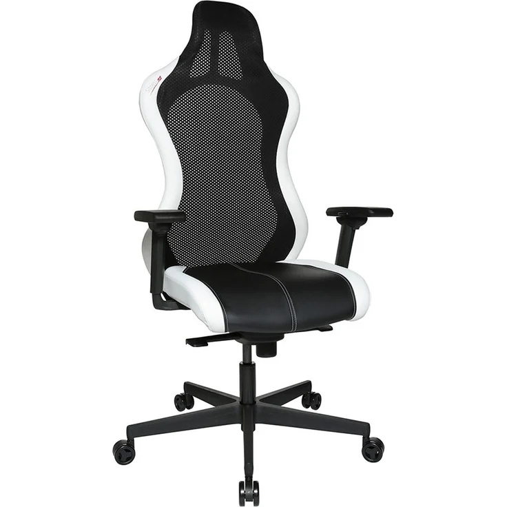 Gamer-Drehstuhl Star Plus / Sitness RS Sport Plus, Kunstleder, Netzstoff, Schwarz, Weiß – Bild 1