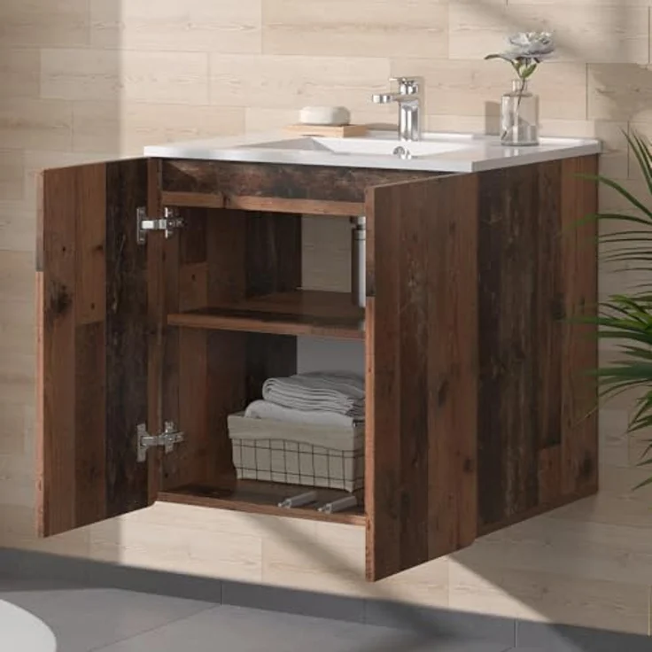 Vichy Badmöbel-Set Izan, 2-teilig, Oldstyle, mit Waschbeckenunterschrank und Spiegelschrank, funktional und elegant – Bild 4