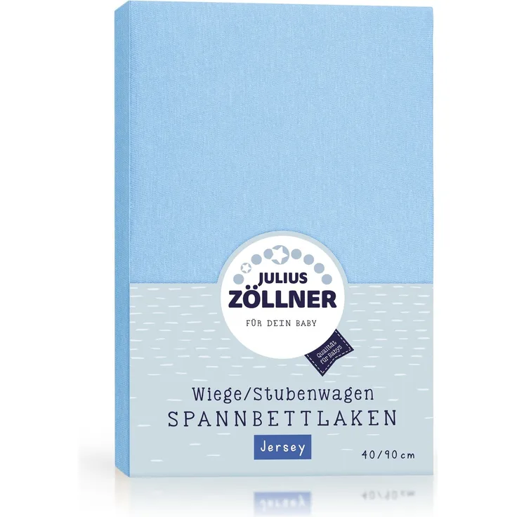 Julius Zöllner Spannbettlaken Jersey hellblau,40x90 cm