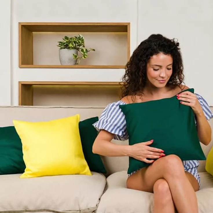 Kissenbezug 40x60 Mikrofaser Premium 2er Set Kissenhülle Deko für Kissen Bett/Sofa Stoff Superweicher Resistent Hypoallergen Anti-Milben Atmungsaktiv Kopfkissenbezug mit Verdecktem Zip Voll Waschbar – Bild 9