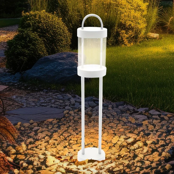 LED Außen-Stehleuchte, Alu, weiß, H 65 cm – Bild 4