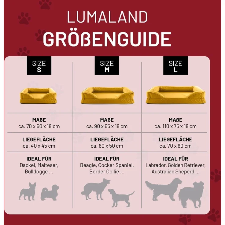Lumaland Hundebett In-& Outdoor S 70x60x18cm senfgelb vakuumiert – Bild 7