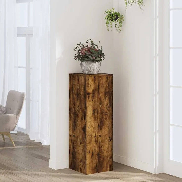 vidaXL Pflanzenständer Räuchereiche 33x33x100 cm Holzwerkstoff 852955