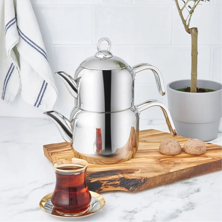 Karaca Teekanne Karaca Manes Medium Edelstahl-Teekannen-Set, 3.3L, Induktionsgeeignet – Bild 3