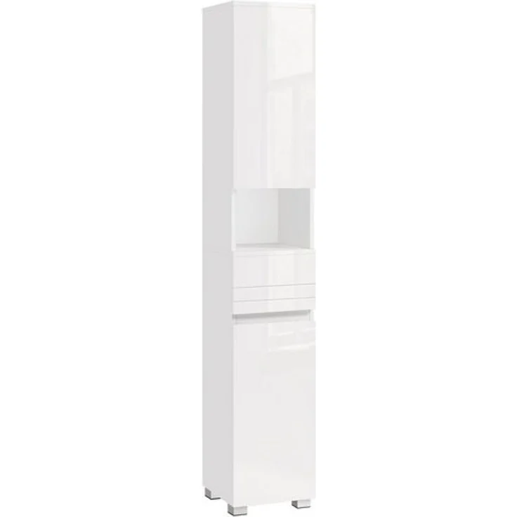 Vasagle Badkommode Badezimmerschrank mit einer Schublade, verstellbare Ablagen, 30 x 30 x 170 cm – Bild 2