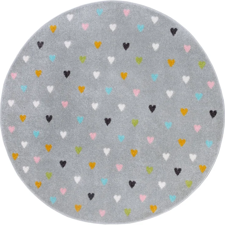 HANSE Home Kinderteppich Adventures Little Hearts, rund, Höhe: 7 mm, Spielteppich, fest, Kinderzimmer, Kurzflor, Spielunterlage – Bild 5
