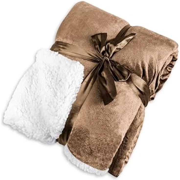 Wohndecke in Lammfell‑Optik - Kuscheldecke flauschig – Sherpa Fleecedecke, Gräfenstayn, Warme Wolldecke & Sofaüberwurf Tagesdecke für Couch & Sofa – Bild 3
