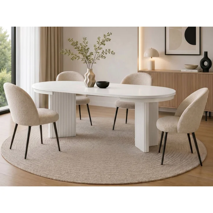 Beautysofa Esstisch PRESTIGE runder Design-Tisch ausziehbar Ø 100–180 cm oder Ø 120–200 cm (Metallbeinen, hitze- und verfärbung beständig), verschiedene Farben – Bild 1