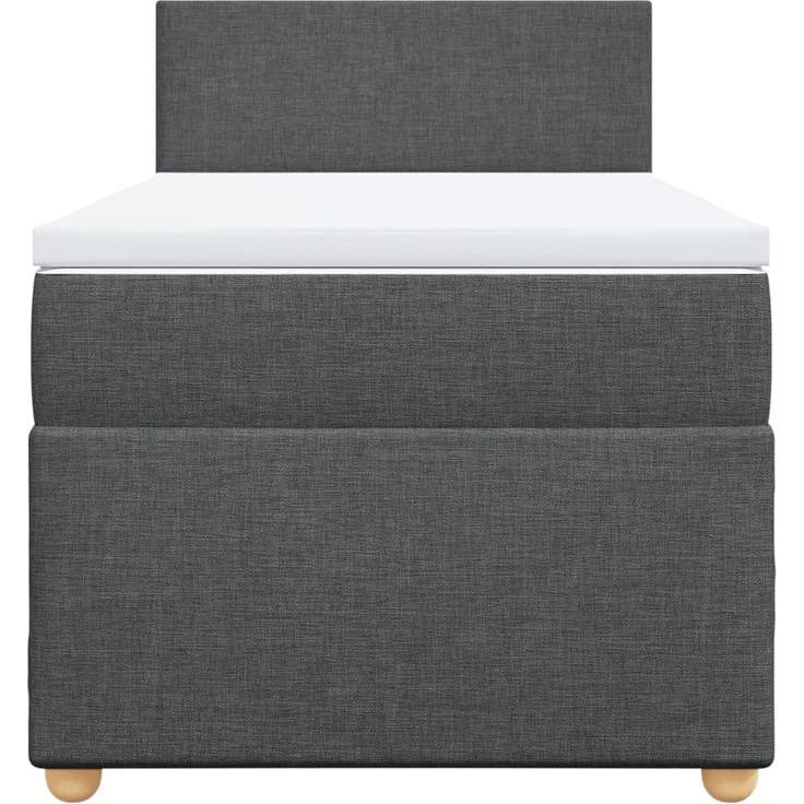 vidaXL Boxspringbett mit Matratze Dunkelgrau 100x200 cm Stoff 3288885 – Bild 6