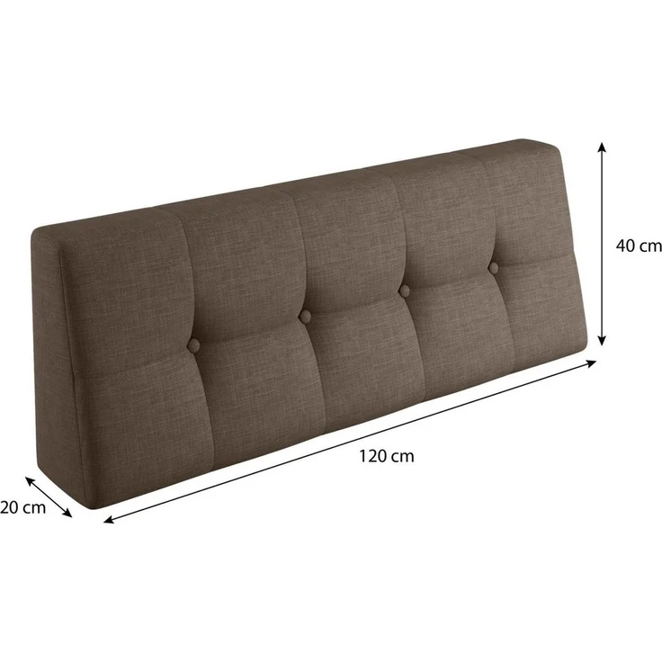 sunnypillow Rückenkissen Palettenkissen gesteppt Rückenkissen 120x40x20/10cm, Braun – Bild 2