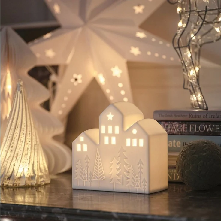 Lights4fun LED Dekolicht LED-Keramik Weihnachtshaus – Bild 1