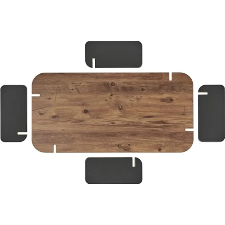 Stilvoller Couchtisch, 120 x 60 x 35 cm, Atlantische Kiefer & Anthrazit | 100% melaminbeschichtet, werkzeuglose Montage, modernes Design – Bild 7
