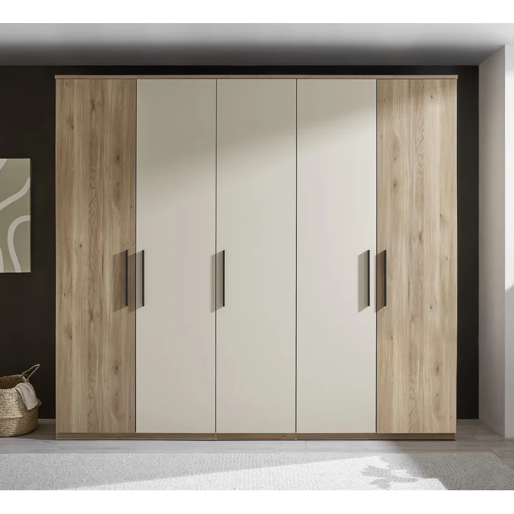 Schlafzimmer-Set >Danao< (2-teilig) Doppelbett + Kleiderschrank, Mauvella Oak Dekor / Kashmir – Bild 8