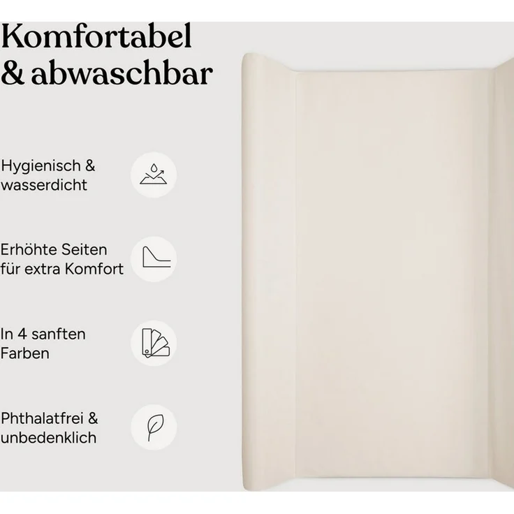 Ehrenkind Wickelauflage Wickelunterlage abwaschbar 72x85 cm (Wickelauflage 50x70 cm, Wickeltischauflage mit Keil), Hygienisch, Sicher und Vielseitig – Bild 2