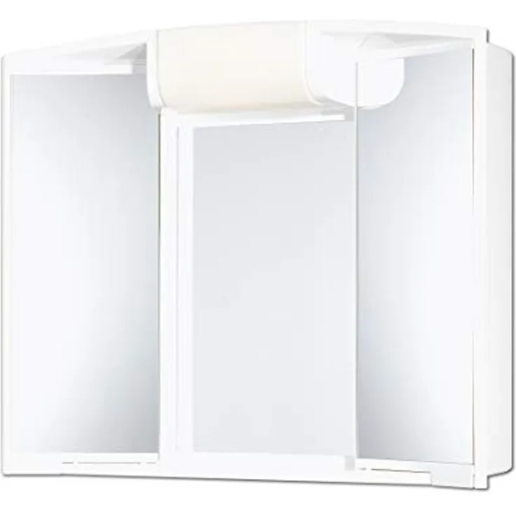 Jokey Spiegelschrank Angy mit Ablage & mit LED Beleuchtung 59 cm breit, Kunststoff Spiegelschrank in Weiß