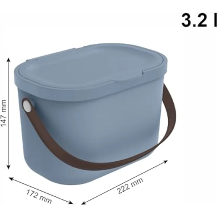 Rotho Babydesign Wickeltisch-Organizer YUMA- aus recyceltem Kunststoff, hygienisch & umweltfreundlich – mit Deckel & Tragegriff, blau 3,2 Liter – Bild 4