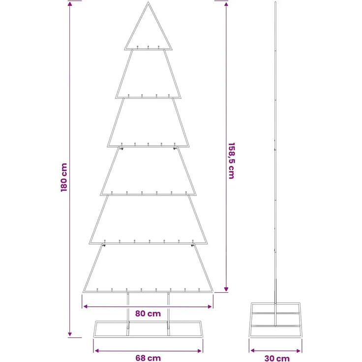 vidaXL Metall Weihnachtsbaum KUOPIO 180 cm Stahl Weiß 42053826 – Bild 7