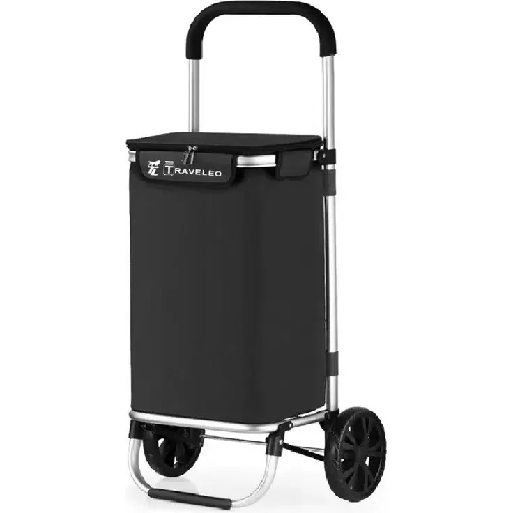 XL Einkaufstrolley 40L Trolley Einkaufswagen Shopping Aluminium Troll05 Schwarz