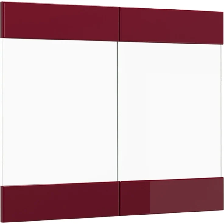 Küchenfront R-Line Rot Hochglanz 79.2 x 59 cm Möbelfront für den Hängeglasschrank Vicco – Bild 1