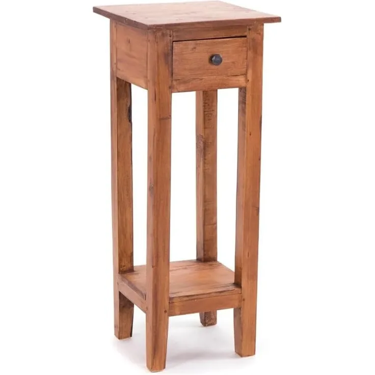Vintage Design TELEFONTISCH Napoleon 75 | 75 x 30 x 30 cm (HxLxB), Mahagoniholz Beistelltisch im kolonial Stil, Blumenhocker, Holz Tischchen | Farbe: 08 honigfarben gewachst