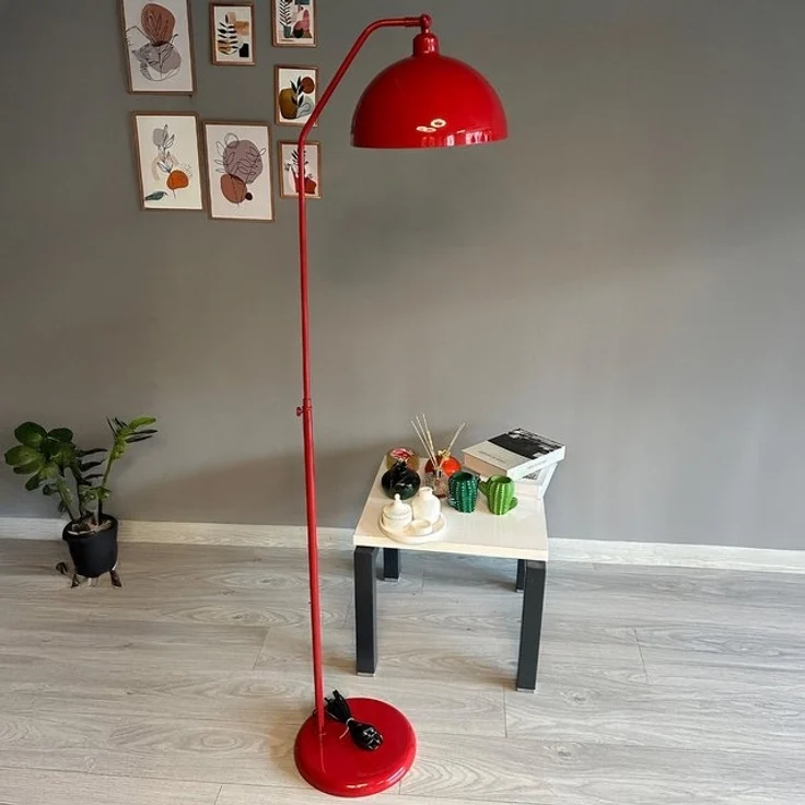Bamyum Stehlampe Stehlampe mit beweglichem Kopf Moderne dekorative Stehlampe aus Metall, ohne Leuchtmittel, E27, verstellbarer Lampenschirm, Stehluchte mit Ablage – Bild 4