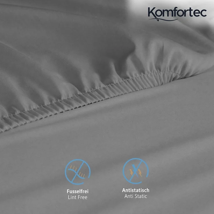 Komfortec 2er Pack Jersey Spannbettlaken 140x200 cm, 100% Baumwolle, Doppelpack Spannbettuch – Bild 6