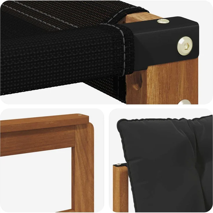 vidaXL Outdoor-Sofagarnitur 4 stk. 4-Sitzer Natur und Schwarz 3369403 – Bild 7