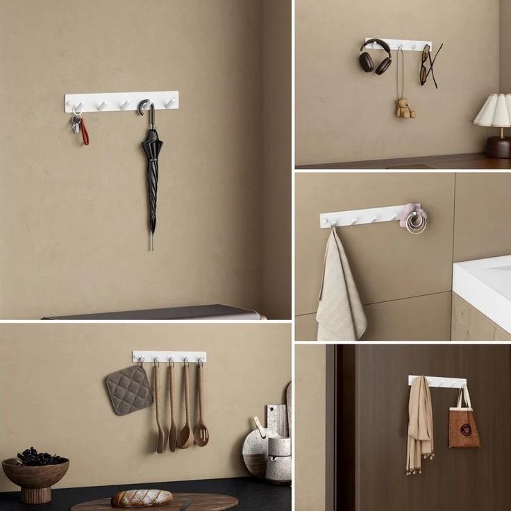 doporro Wandgarderobe Garderobenhaken Edelstahl, Kleiderhaken Wand mit 5 Haken Stalo-05, Hochwertiger Edelstahl – Bild 2