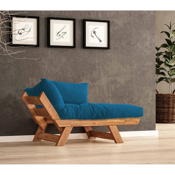 Skye Decor 'CPT8156-140' Garten-Sessel, Teak / Blau, 108-140 x 75 cm – Bild 2