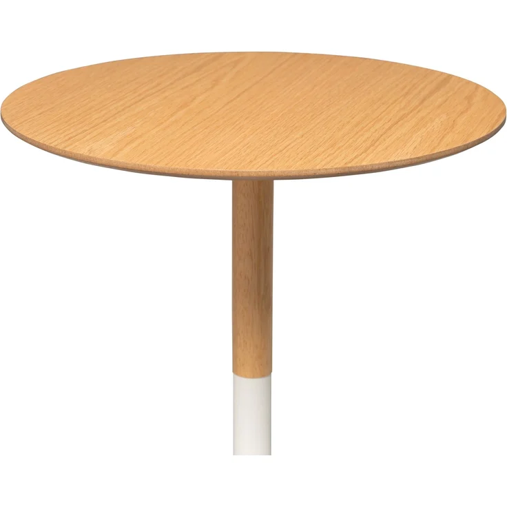 Beistelltisch >Zoe 1< rund, Eiche furniert / weiss - 46x40cm (HxD) – Bild 3