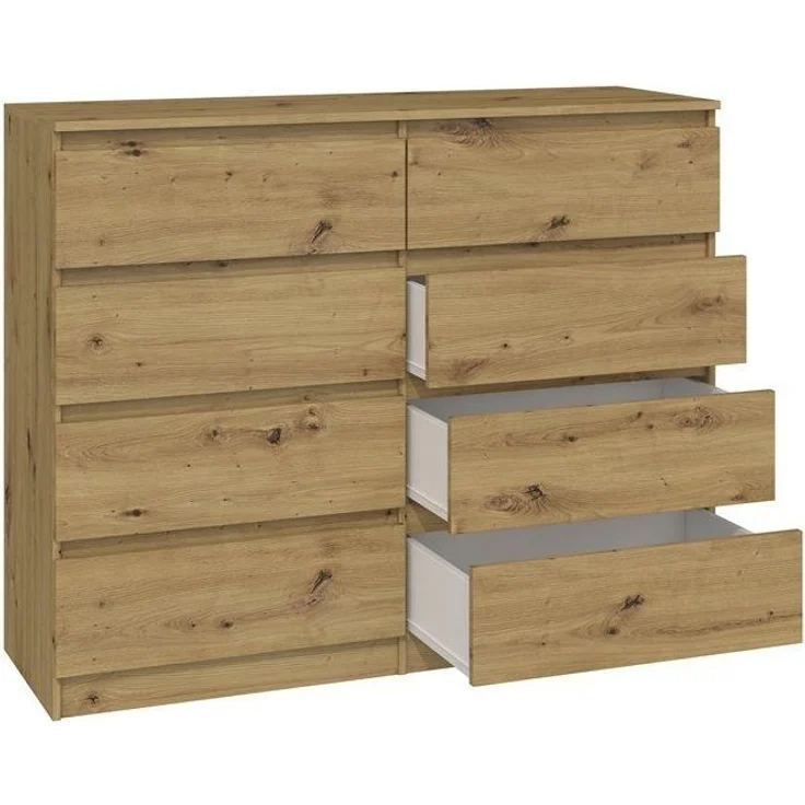 ibonto HOCHKOMMODE HANDWERKLICHE EICHE 40x120x97cm (H 97 x T 40 x B 120 cm) – Bild 2