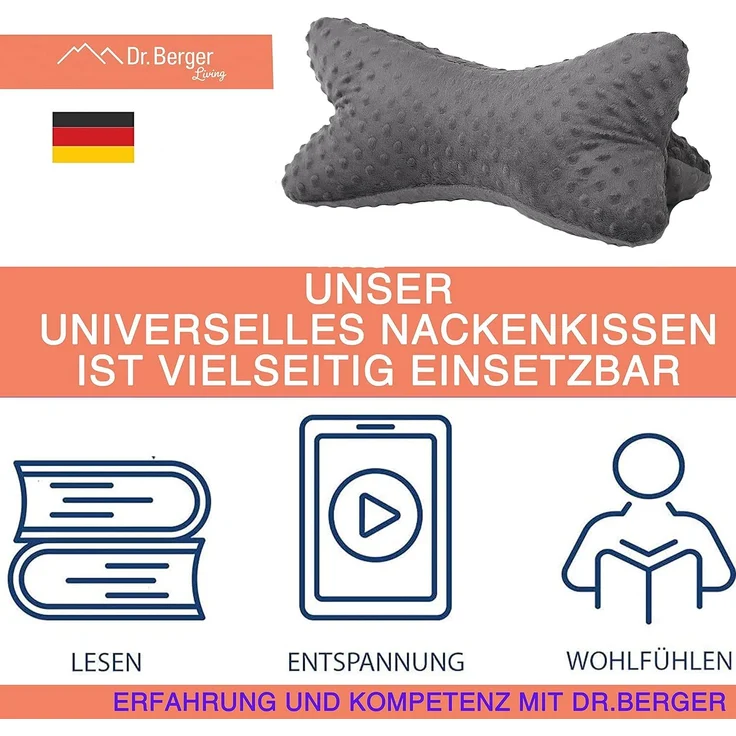 Dr. Berger Leseknochen Minky Anthrazit 40 x 18 cm – Bild 3