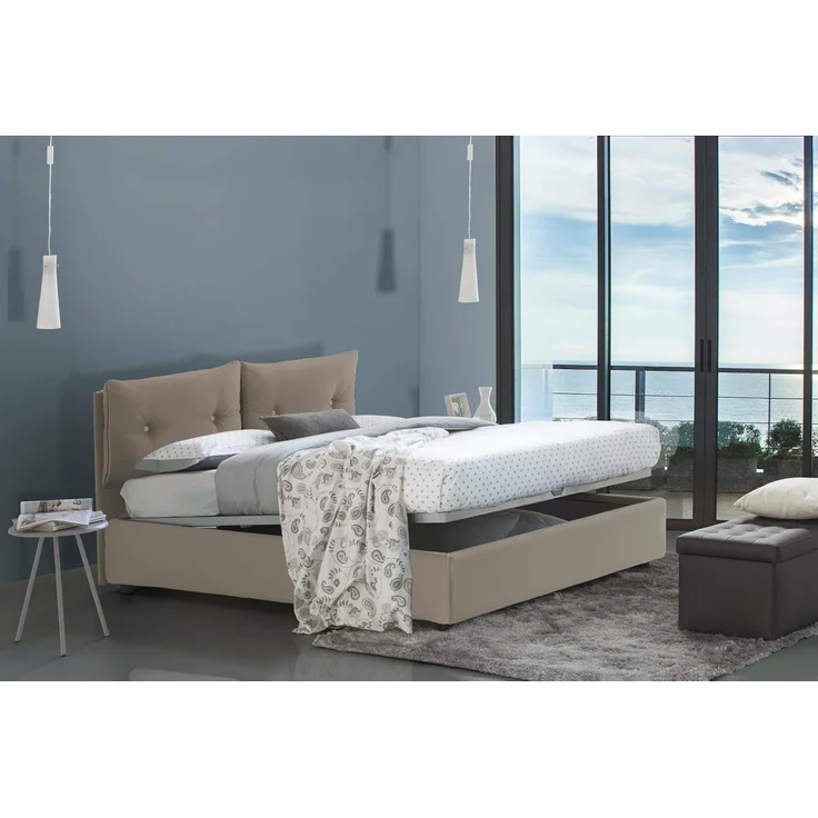 Dmora - Chino-Wandsystem, TV-Ständer, Wohnzimmermöbel, reversible Wohnzimmerkomposition, Eckwohnzimmerset, 200 x 41 x 44 cm, Eiche und glänzendes Weiß – Bild 4