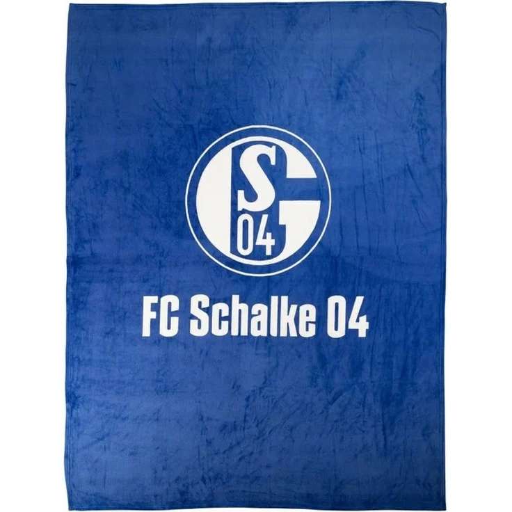 Wohndecke Flanell Königsblau 150 x 200 cm 100% Polyester, FC Schalke 04 – Bild 1