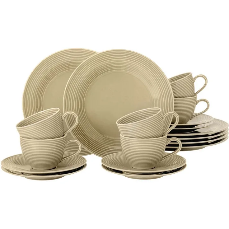 Seltmann Weiden Beat Color Glaze Kaffeeservice 18-teilig - Sandbeige