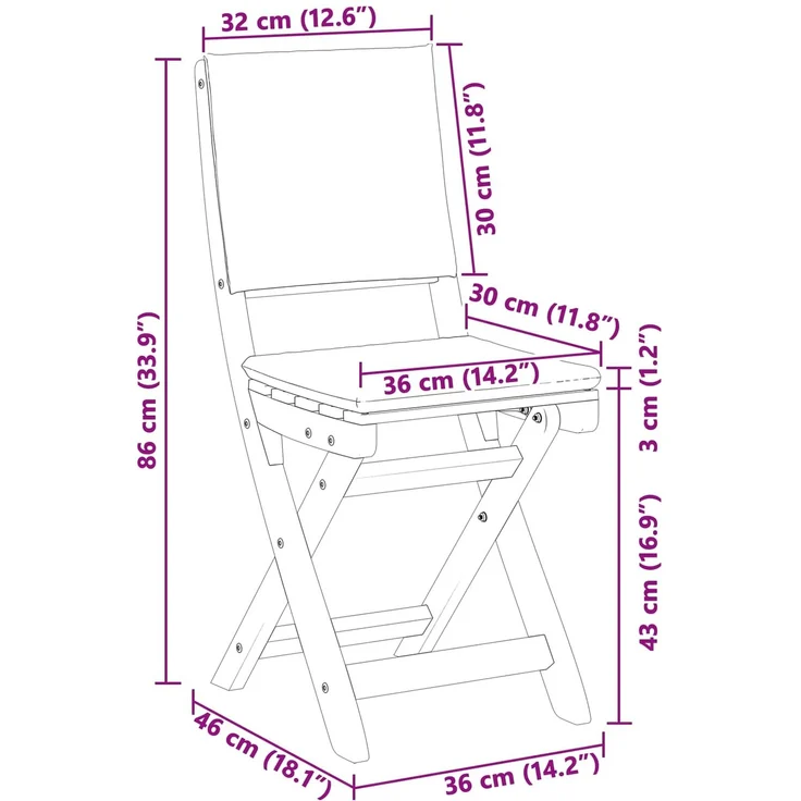 vidaXL Außen Bistro-Stühle mit Kissen 6 pcs Cremeweiß 38 x 46 x 85 cm 3416293 – Bild 12