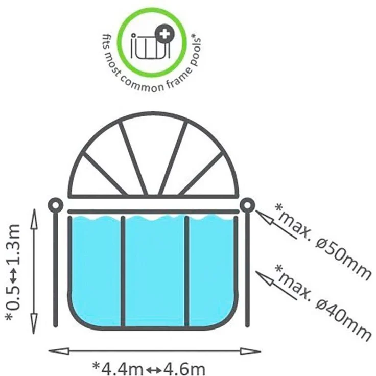 EXIT Poolverdeck multifunktionale Abdeckung zum Aufklappen, geeignet für Framepools – Bild 2