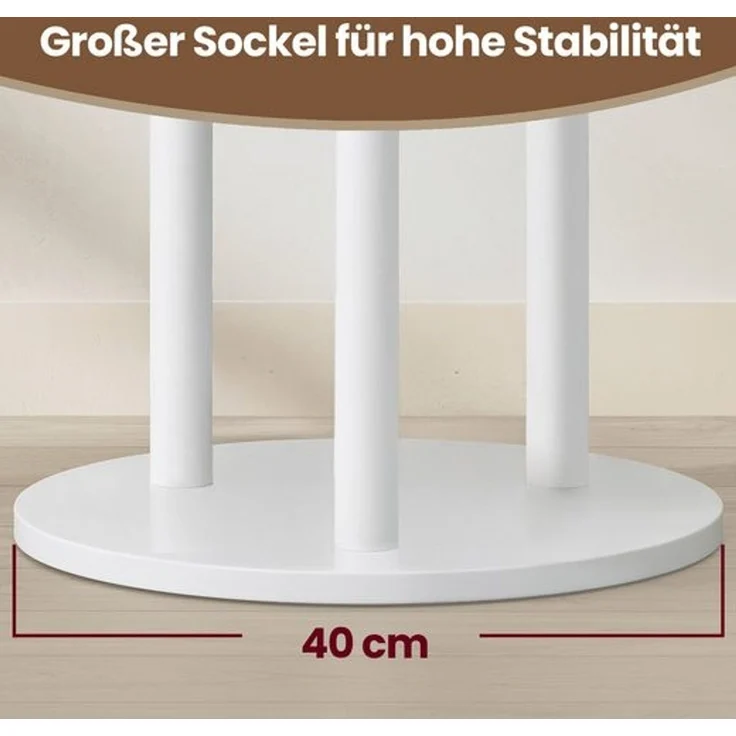 Garderobenständer, Kleiderständer mit 11 Haken und 3 Ablagen, 4 drehbare und abnehmbare Rollen, wolkenweiß – Bild 4