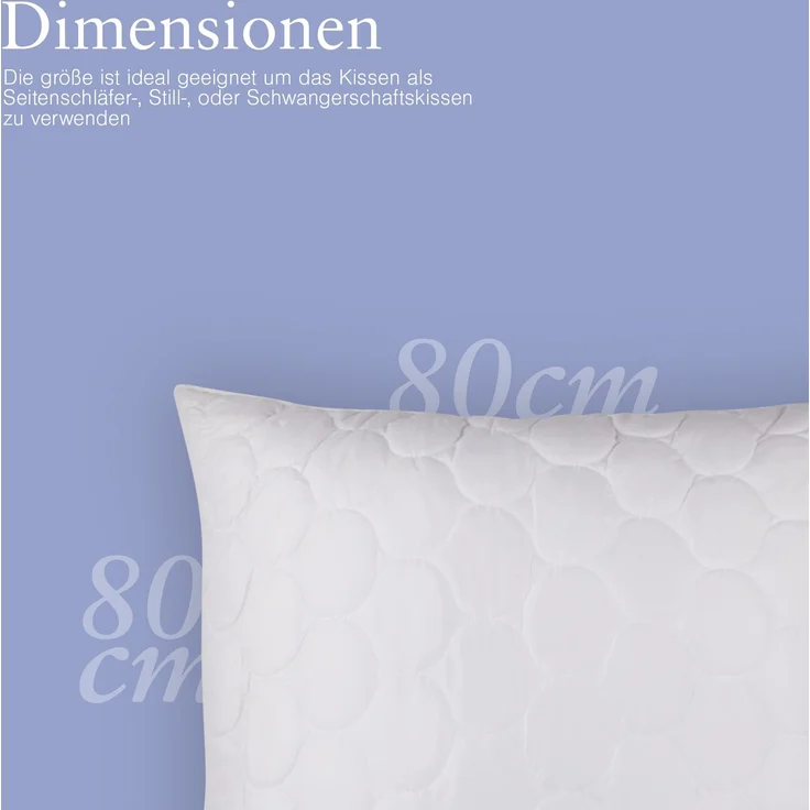 Kopfkissen Mikrofaser 80x80cm ( 850gr Füllgewicht ) - Hochwertiges Schlafkissen - Samtweiches Kissen mit MIkrofasergewebe – Bild 3
