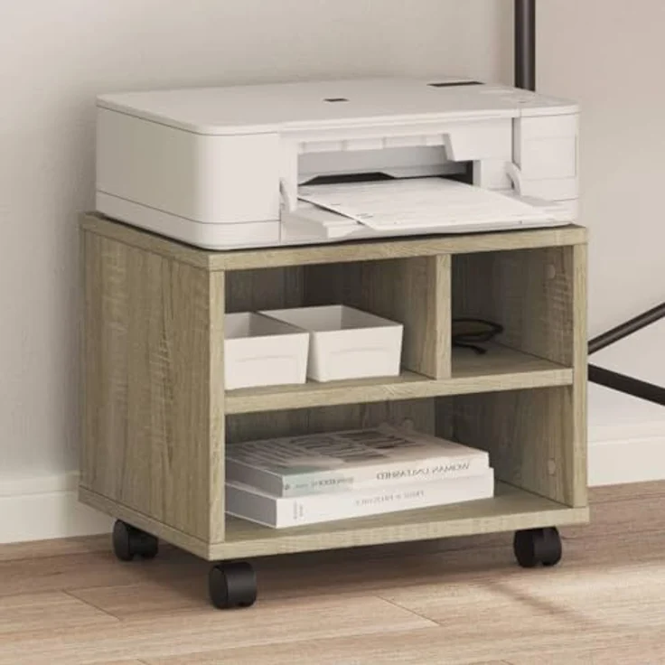 vidaXL Druckerständer mit Rollen Sonoma-Eiche 41x32x34,5 cm 840613 – Bild 3