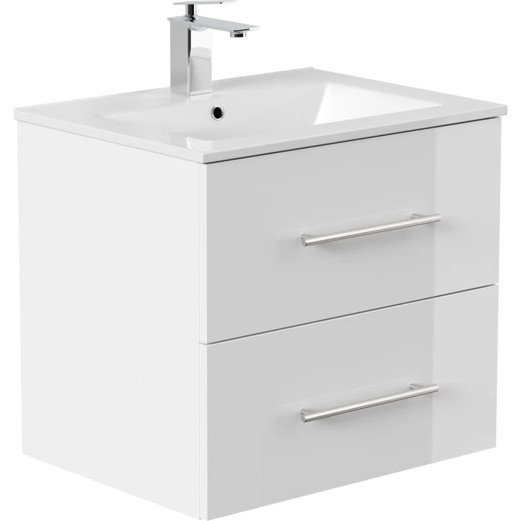 Badmöbel Firenze 60 SoftClose weiss hochglanz : Weiss hochglanz – Bild 3