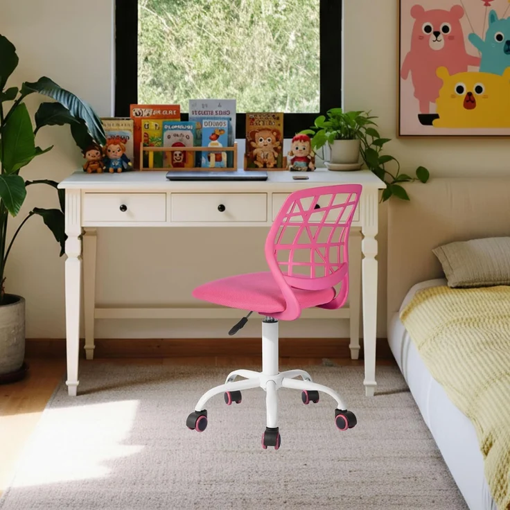 FurnitureR Kinderstuhl Schreibtisch Höhenverstellbar, bunter ergonomischer Jugendstuhl mit Rückenlehne und Armlehnen, Kinderstuhl mit 5 Rädern, für Kinder 3-10 Jahre alt, maximale Belastung 100 kg
