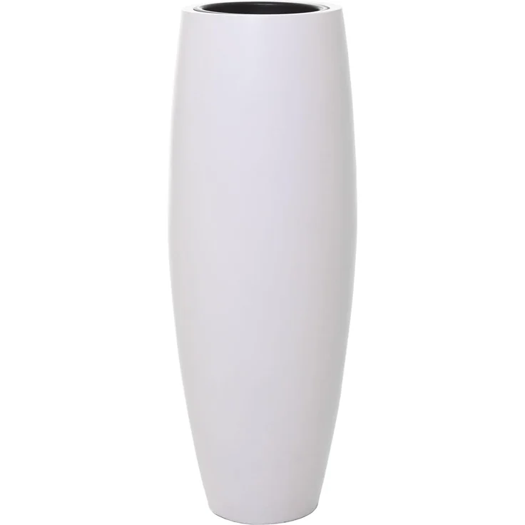 VIVANNO Bodenvase Exklusiver Pflanzkübel Fiberglas MAGNUM Weiß Matt 30x80 cm – Bild 1