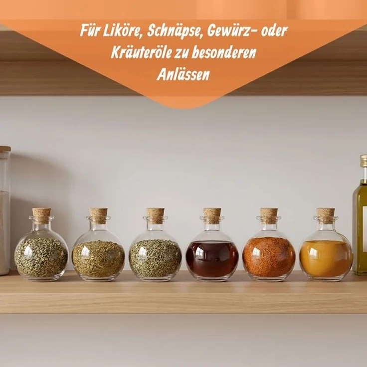 Relaxdays Glasflaschen mit Korken 6er Set – Bild 3