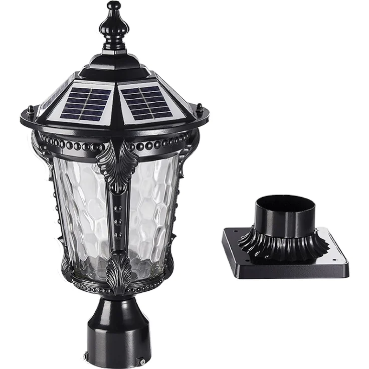 Arnusa LED Solarleuchte Sockelleuchte schwarz Außenleuchte Solarlampe Gartenleuchte kabellos, LED fest integriert, warmweiß, kaltweiß, Aluminium und Glas mit Fernbedienung dimmbar – Bild 9