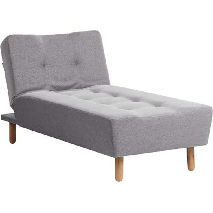 Chaiselongue Polsterbezug dunkelgrau verstellbar POLLUX