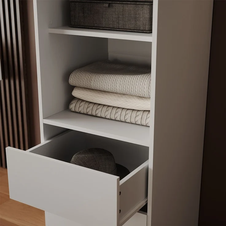 Kleiderschrank Elmo Weiß 50 x 200 cm Vicco – Bild 4