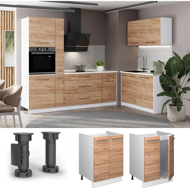 Spülenunterschrank Fame-Line Goldkraft Eiche/Weiß 60 cm Vicco – Bild 4