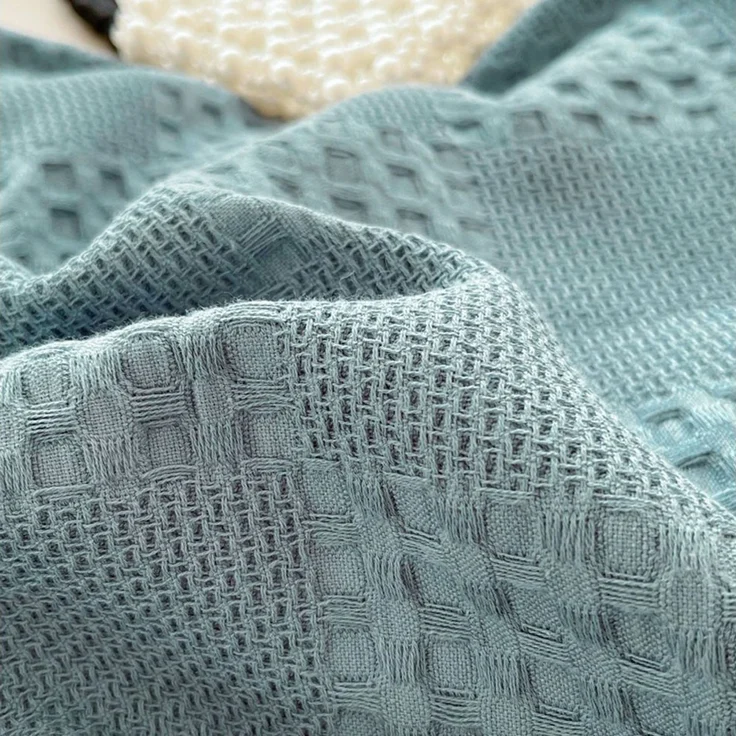 Wohndecke Baumwolle Waffelpique Kuscheldecke,Weiche und Atmungsaktive Tagesdecke, TUWENA – Bild 1